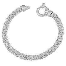 Load image into Gallery viewer, Kooljewelry Sterling Silver 6.5 mm Byzantine Link Bracelet (8.5 inch)