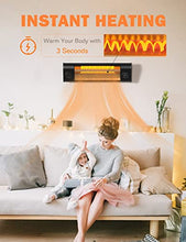 Load image into Gallery viewer, Electric Patio Heater, 1500W Garage Heater w/Remote Control 9H Timer, 3S Fast Heating Outdoor Heater for Patio, w/Tip-Over & Overheating Protection, Waterproof Wall-Mounted/Freestanding Heater