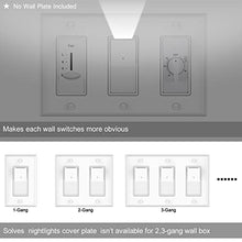 Load image into Gallery viewer, SOZULAMP Illuminated Light Switch-Esay to Install,No Neutral Wire,Single-Pole Decorator Paddle Rocker Light Switch with Night Light,15Amp 120/277Volt(Glossy White, 4 Pack)
