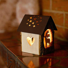 Load image into Gallery viewer, Forest Decor Nativity Scene Tealight Candle Holder, Christmas Candle Holder, Rustic Decor, Holiday Decoration, Handmade in Germany