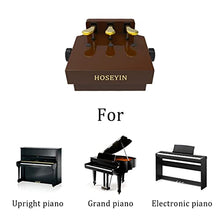 Load image into Gallery viewer, HOSEYIN Wood Adjustable Lifting Piano Pedal Extender Bench for Kids, Height Adjustable Piano Foot Pedal,Design with 3 Pedal(Bright Brown)