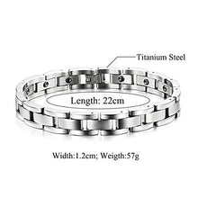 Load image into Gallery viewer, Feraco Magnetic Bracelets for Men Arthritis Pain Relief Sleek Titanium Stainless Steel Magnetic Therapy Bracelet with Removal Tool