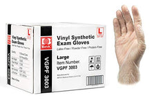 Load image into Gallery viewer, Basic Medical Clear Vinyl Exam Gloves - Latex-Free & Powder-Free - Large, VGPF3003 (Case of 1,000)