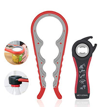 Load image into Gallery viewer, Jar Opener, 5 in 1 Multi Function Can Opener Bottle Opener Kit with Silicone Handle Easy to Use for Children, Elderly and Arthritis Sufferers (Apple Red)