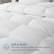 Load image into Gallery viewer, Dafinner 100% Cotton Down Alternative Comforter Queen - Ultra-Soft Breathable Cotton, Luxury 650FP Plush Cloud Fluffy Recycled Microfiber Quilted All Season Duvet Insert, White