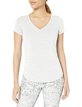 Load image into Gallery viewer, Amazon Brand - Core 10 Women's Pima Cotton Blend Short Sleeve V-Neck T-Shirt, Light grey spacedye, Medium