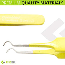 Load image into Gallery viewer, Blackhead Tweezer - Professional Curved Steel Tip Surgical Comedone & Splinter Extractor By Rapid Vitality. Ideal Blemish & Acne Remover Tool Means Flawless Facial Skin (Yellow)