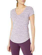 Load image into Gallery viewer, Amazon Brand - Core 10 Women's Pima Cotton Blend Short Sleeve V-Neck T-Shirt, Purple Spacedye, X-Large