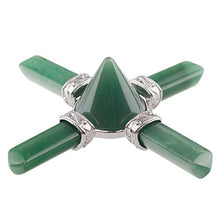 Load image into Gallery viewer, mookaitedecor Green Aventurine Pyramid Energy Generator with 4 Healing Crystal Points Stone for Chakra Reiki Balancing Meditation