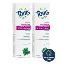 Load image into Gallery viewer, Tom's of Maine Fluoride-Free Antiplaque & Whitening Natural Toothpaste, Peppermint, 5.5 oz. 2-Pack