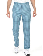 Load image into Gallery viewer, Men's Golf Pants Plaid Tapered Stretch Tech Relaxed Fit Golf Pant Lightweight Twill Pants Size 40 Light Blue Plaid