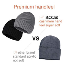 Load image into Gallery viewer, accsa 2 Pack Winter Knit Beanie Hat for Men Women Winter Stretchy Hats for Women Soft Warm Unisex Cuffed Beanie Black and Grey