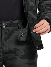 Load image into Gallery viewer, TSLA Men's Winter Ski Jacket, Waterproof Warm Insulated Snow Coats, Cold Weather Windproof Snowboard Jacket with Hood, 2 Front Zip Print Jacket Camo Black, Small