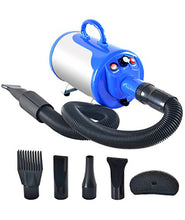 Load image into Gallery viewer, SHELANDY 3.2HP Stepless Adjustable Speed Pet Hair Force Dryer Dog Grooming Blower with Heater(Blue)