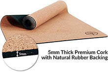 Load image into Gallery viewer, Virgin Pulp Best Cork Yoga Mat|Longer, Thicker & Wider|Natural Eco Rubber Non Toxic|Quality Yogamats for Men & Women Exercise| Non-Slip, Cushioned|76 x 26in x 5mm|Free Carrier Strap|Alignment Lines