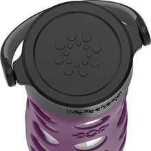 Load image into Gallery viewer, Lifefactory 16-Ounce BPA-Free Glass Water Bottle with Classic Cap and Protective Silicone Sleeve, Plum