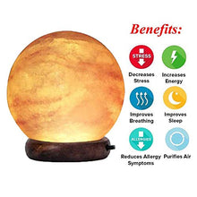 Load image into Gallery viewer, V.C.Formark USB Himalayan Salt Lamp Release Negative Ions for Office Home Deco Yoga Gift, Round Crystal Rock Hand Carved+Genuine Wood Base+Colors Changing Salt Lamp