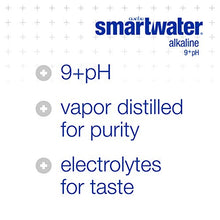 Load image into Gallery viewer, smartwater Alkaline Water 9+Ph, Vapor Distilled Premium Water, 33.8 Fl Oz (Pack Of 6)