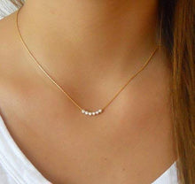 Load image into Gallery viewer, Handmade Dainty Gold Filled Necklace With Silver Beads