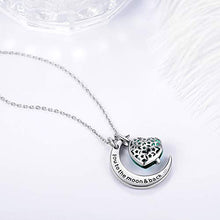 Load image into Gallery viewer, Emerald Necklace Birthday Gifts Women I Love You to the Moon and Back Half Moon Heart Shooting Star Fine Jewelry Sterling Silver