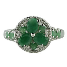 Load image into Gallery viewer, Carillon 1.12 Carat Sakota Emerald Oval Shape Natural Non-Treated Gemstone 14K White Gold Ring Engagement Jewelry for Women & Men