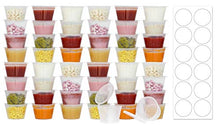 Load image into Gallery viewer, 50 Pack BPA-Free Disposable Baby Food Freezer Storage Containers Hinged Lids (3 oz) Labels | Leak-Proof | Travel Snack Cups | Store Homemade, Organic Purees | Freezer Dishwasher Safe