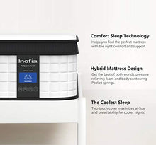 Load image into Gallery viewer, Inofia Queen Mattress, 12 Inch Hybrid Innerspring Double Mattress in a Box, Cool Bed with Breathable Soft Knitted Fabric Cover, 101 Risk-Free Nights Trial