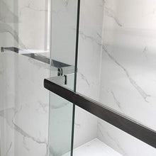 Load image into Gallery viewer, WOODBRIDGE SDD6062-B Frameless Bathtub Shower Doors 56-60" Width x 62" Height with 3/8"(10mm) Clear Tempered Glass, 2 Ways Opening & Double Sliding Nickel Finish, Brushed Nickle