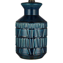 Load image into Gallery viewer, Amazon Brand – Stone & Beam Ceramic Table Lamp, 18"H, Crackle Dark Blue