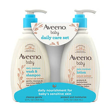 Load image into Gallery viewer, Aveeno Baby Daily Care Gift Set with Natural Oat Extract & Oatmeal, Contains Daily Moisturizing Body Lotion & Gentle 2-in-1 Baby Bath Wash & Shampoo, Hypoallergenic & Paraben-Free, 2 Items