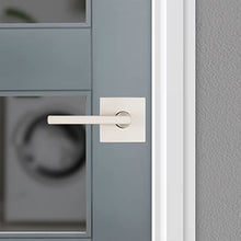 Load image into Gallery viewer, Kwikset Halifax Passage Door Lever for Hall and Closet Doors featuring Microban in Satin Nickel