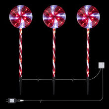 Load image into Gallery viewer, Alpine Corporation COR114T-3 Candy Cane Pathway LED, Decorative Winter Christmas Lights for Front Yard, Red and White, Set of 3 Holiday décor