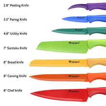 Load image into Gallery viewer, Mogaguo 14 Piece Rainbow Professional kitchen knife Set, Sharp Knife Set for Cutting Meat, Kitchen Knife Set with Sheath Covers