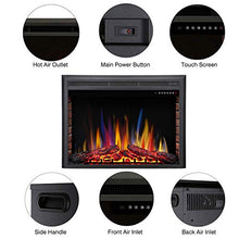 Load image into Gallery viewer, R.W.FLAME 39" Electric Fireplace Insert,Freestanding & Recessed Electric Stove Heater,Touch Screen,Remote Control,750W-1500W with Timer & Colorful Flame Option