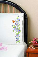 Load image into Gallery viewer, Tobin Stamped Pillowcases, Morning Glories, 20" x 30" Embroidery Kit