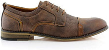 Load image into Gallery viewer, Ferro Aldo MFA19619L Trevor Classsic Cap-Toe Lace-Up Leather Lined Round Toe Business Casual Dress Oxford Shoes Brown
