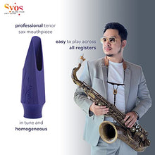 Load image into Gallery viewer, Syos Tenor Saxophone Mouthpiece, Smoky Model, 8 Tip Opening, Phantom Blue, Improve the Sound of your Sax with this Easy-To-Play, Dark and Warm Tenor Sax Mouthpiece