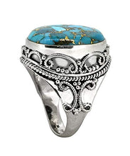Load image into Gallery viewer, YoTreasure Turquoise Gemstone Solid 925 Sterling Silver Designer Ring Jewelry