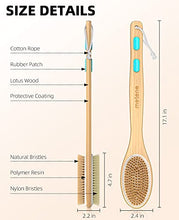Load image into Gallery viewer, Metene Shower Brush with Soft and Stiff Bristles, Bath Dual-Sided Long Handle Back Scrubber Body Exfoliator for Wet or Dry Brushing