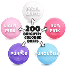 Load image into Gallery viewer, Click N' Play Ball Pit Balls for Kids, Plastic Refill Balls, 200 Pack, Phthalate and BPA Free, Includes a Reusable Storage Bag with Zipper, Pastel, Gift for Toddlers and Kids
