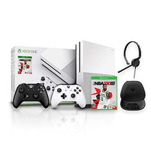 Load image into Gallery viewer, uShopMall Xbox One S 1TB Two Controller NBA 2K and Accessories Set - Xbox One S Console with White and Black Xbox Wireless Controllers, NBA 2K18 Game Disc, Chat Headset and Controller Case