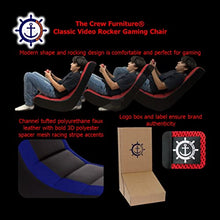 Load image into Gallery viewer, The Crew Furniture 512090 Classic Video Rocker Black/Blue Mesh Racing Stripe