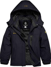 Load image into Gallery viewer, GEMYSE Girl's Waterproof Ski Snow Jacket Hooded Fleece Lined Windproof Winter Jacket (Black,14/16)