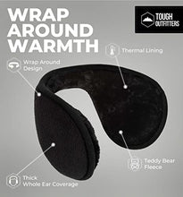 Load image into Gallery viewer, Ear Muffs for Men & Women - Winter Ear Warmers Behind the Head Style - Ear Covers for Cold Weather Black Soft Fleece Earmuffs