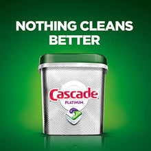 Load image into Gallery viewer, Cascade Platinum Dishwasher Pods, ActionPacs + Oxi, Dishwasher Detergent, Fresh Scent, 44 Count