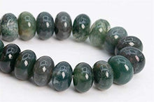 Load image into Gallery viewer, TOMOHO- 8x5MM Genuine Natural Green Moss Agate Beads Grade Rondelle Loose Beads 7"- Jewelry for Making DIY Beads, Bracelets, Necklaces.