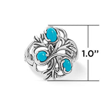 Load image into Gallery viewer, Carolyn Pollack Sterling Silver Blue Turquoise Gemstone Leaf Ring Size 10