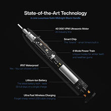 Load image into Gallery viewer, AquaSonic Black Series Ultra Whitening Toothbrush - 8 DuPont Brush Heads & Travel Case Included - Ultra Sonic 40,000 VPM Motor & Wireless Charging - 4 Modes w Smart Timer - Modern Electric Toothbrush