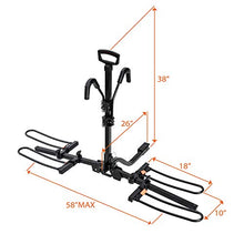 Load image into Gallery viewer, Hyperax 2-Bike Hitch Mounted Bike Rack Carrier for 2 inch / 1.25-inch Receivers - Fits Up to 90lbs Road Bikes, Mountain Bikes, MTB with Up to 3-inch Tires - Compatible with SUV, Trucks, Sedan