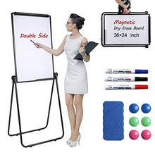 Load image into Gallery viewer, Scool Stand White Board, Double Sided Magnetic Dry Erase Board Portable Whiteboard 36 24 inch, Perfect for Classroom, Preschool, Homeschool, Restaurant and Presentation